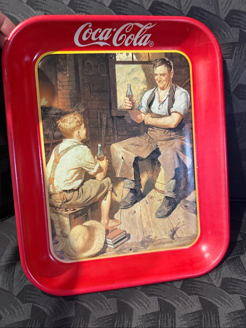 VTG Collectors Coca-Cola Red Serving Tray Americana Illustration